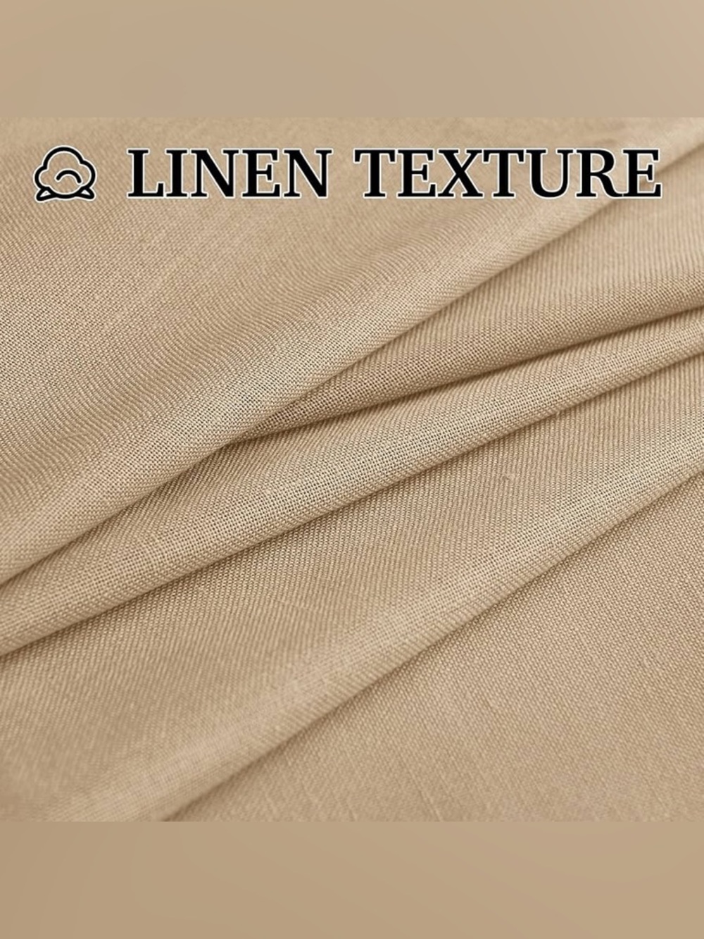 RYB HOME Camel Linen Sheer Curtains - Picture 5 of 8